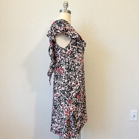 ZADIG & VOLTAIRE Reens Leo Mini Dress Multi Leopard Ruffled Whimsigoth - Picture 8 of 13